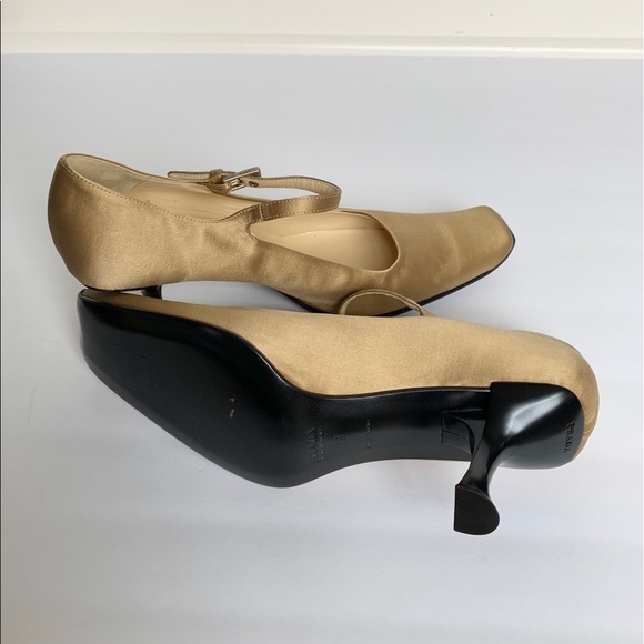 PRADA Gold Silk Heels - Picture 4 of 5
